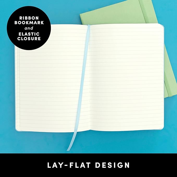 PAPERAGE Lined Journal Notebook, (Mint), 160 Pages, Medium 5.6 in x 8 in - 100 GSM Thick Paper – Hardcover Journaling Notebook for Work, School & Note Taking