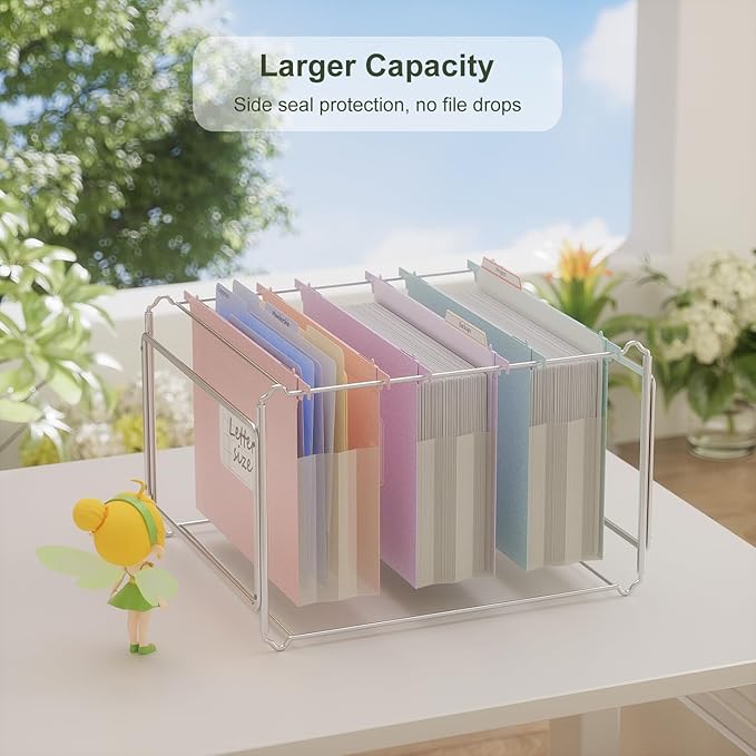 Extra Capacity Hanging File Folders, 3.15" Reinforced Wheat Straw Expanding Hanging Folder Letter Size, Heavy Duty for Filing Cabinets, File Organizer for Office & Home-Sky Blue-3 Packs