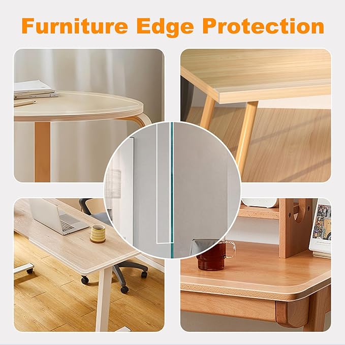 Corner Protectors Baby Proofing,2 in x 6.6ft Clear Edge Protector Strip,Furniture Corner Guards,Cabinets,Tables and Window Sill Sharp Corner Safety Bumpers