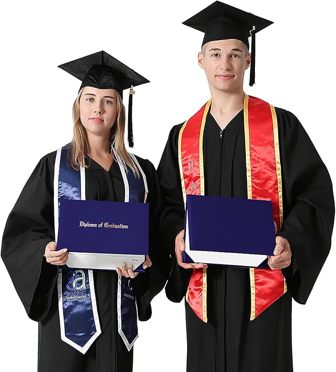GraduationMall 8.5"x11" Smooth Padded Diploma Cover Certificate Holder Purple,2-Packs