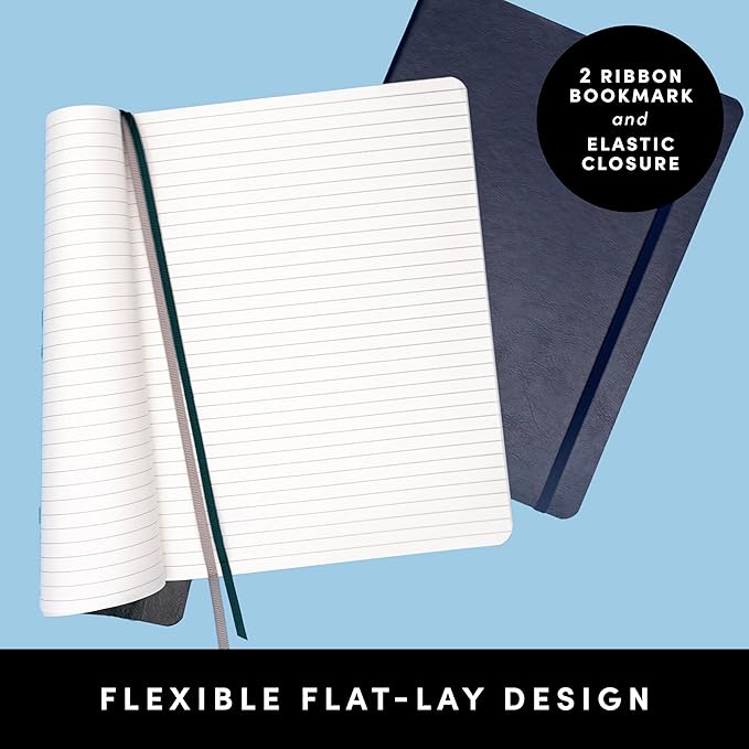 PAPERAGE Softcover Lined Journal Notebook (Blush), 160 Pages, Medium College Ruled Notebook, 5.6 inches x 7.9 inches - 100 GSM Thick Premium Paper, Soft Vegan Leather Journal for Home, Work & School