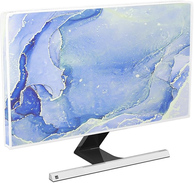 Baocicco Modern Violet Marble Waterproof TV Cover Anti-Static Dustproof Protective Cover for LCD/LED/HD 45, 46, 47, 48 Inch Decorative Monitor Accessories Covers for Television LED LCD OLED TVs Screen