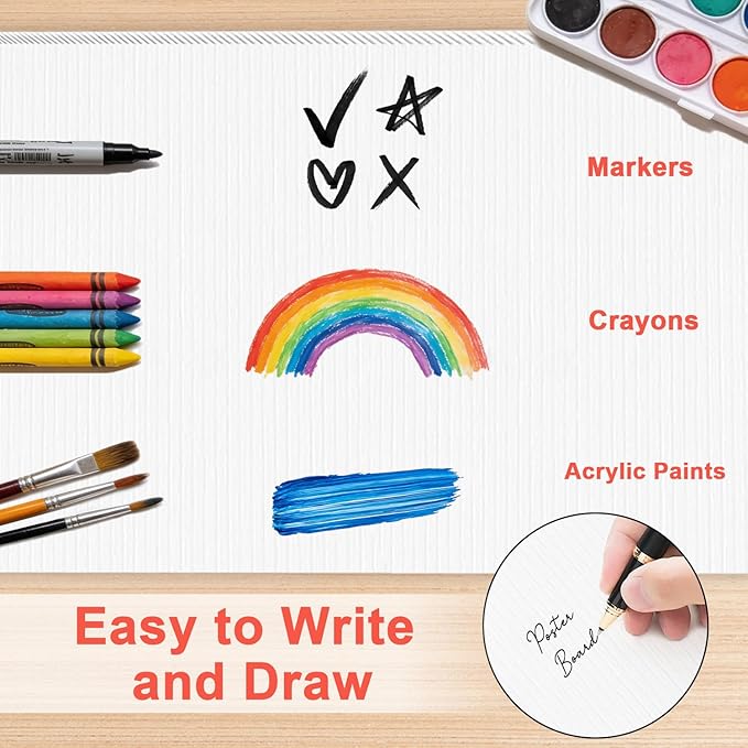Poster Board 11" x 14", 10 Pack White Corrugated Plastic Board, 3/16 Inches Thick Double-Sided Poster Sheets for School Projects, Craft, Art, Waterproof Blank Yard Signs for Outdoor