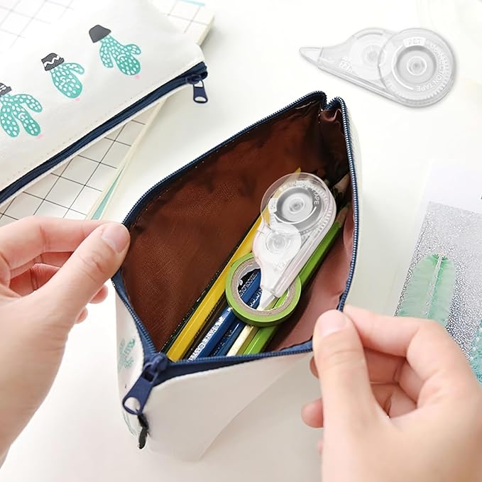 JEFURE 40 Pcs Correction Tape, 39.4 Ft White Wrong Out Tear-Resistant Bulk, Instant Corrections Easy To Use Applicator for School, Office, Note Taking, Journal (Tape Width 0.2 in, Clear)