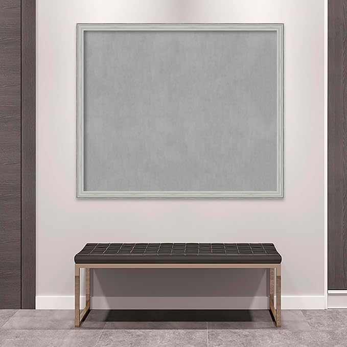 Amanti Art Silver Framed Magnetic Board 43x51 Oversize Vision Board for use with Magnets, 100% Metal Sheet to Display Items as Office Decor or for Home Organization in mudroom, Kitchen or Kids Room