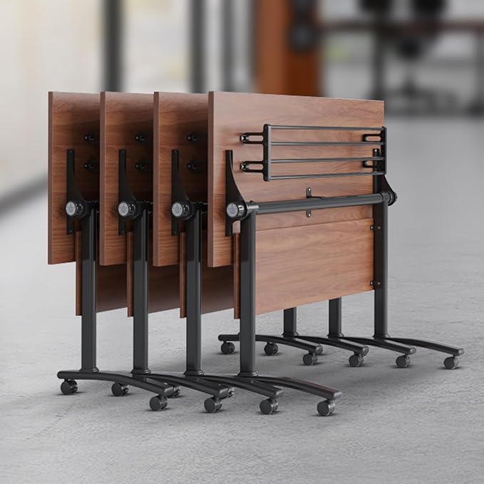 Conference Room Table,Flip Top Conference Table The Folding Conference Table with Silent Wheels is Convenient and Fast,Mobile Training Table (4pack 180 * 60 * 75)