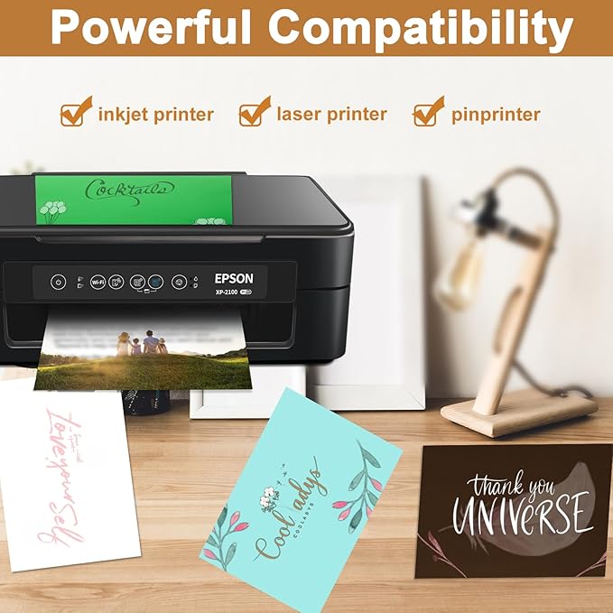 Silunkia 100 Sheets Coffee Shimmer Cardstock 8.5 x 11 Greeting Cards, 200gsm/75lb Thick Glossy Brown Card Stock for Birthday Decorations, Thank You Cards, Wedding, Scrapbooking, Party Invitations