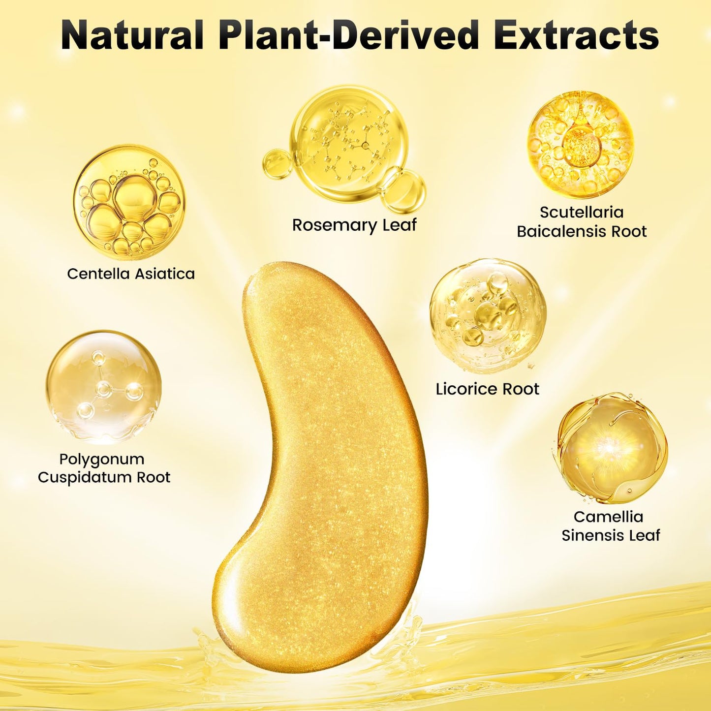 Under Eye Patches (25 Pairs) - 24K Gold Eye Masks Enriched with Abundant Collagen | Diminish Dark Circles and Puffiness | Anti-Aging, Smooth Fine Line, Nourish Skin - Gifts for Women Skin Care