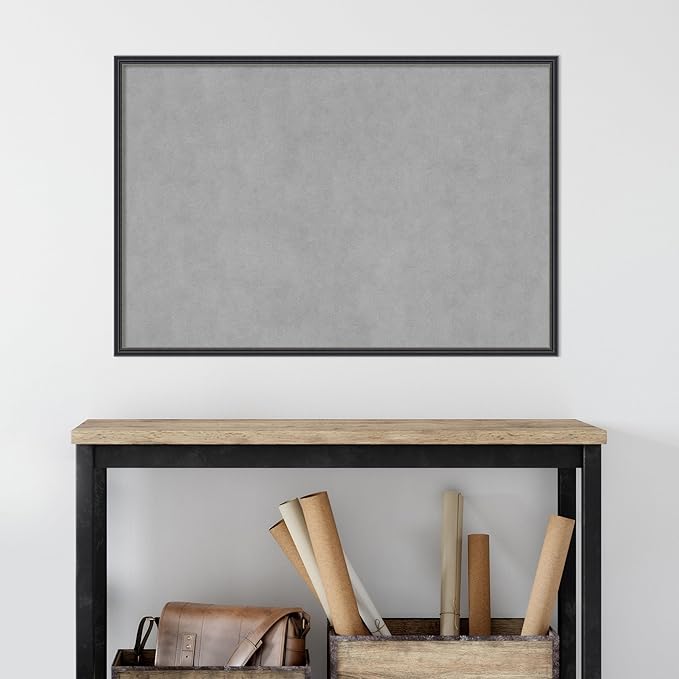 Amanti Art Black Framed Magnetic Board 25x37 Large Vision Board for use with Magnets, 100% Metal Sheet to Display Items as Office Decor or for Home Organization in mudroom, Kitchen or Kids Room