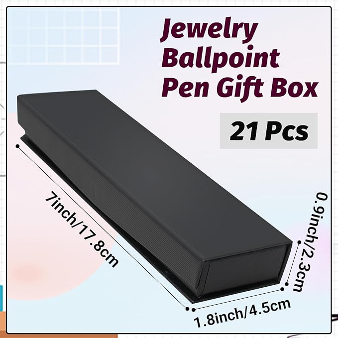 Olutacot 21 Pcs Pen Gift Boxes Empty Black Ballpoint Pen Gift Box with Cushion Pen Jewelry Display Box Empty Present Collection Cases for Birthday Souvenir Business Gifting Office Supplies