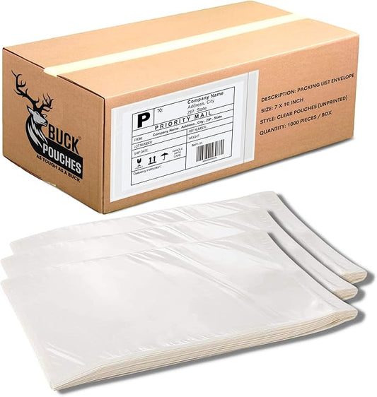 200 Pack 7"x10" Shipping Label Sleeves – Clear Self-Adhesive Packing Slip Pouches, Waterproof Packing List Envelopes – Ideal for Shipping Documents, Mailing Labels, Invoices & Packing Slips