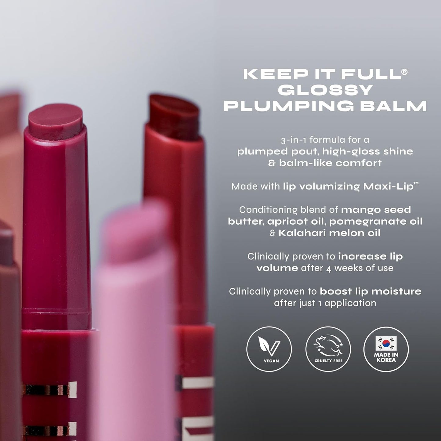 Milani Lip Plumper, Keep it Full Glossy Plumping Balm, Peptides for increased Lip Hydration & Volume - 130 Puff