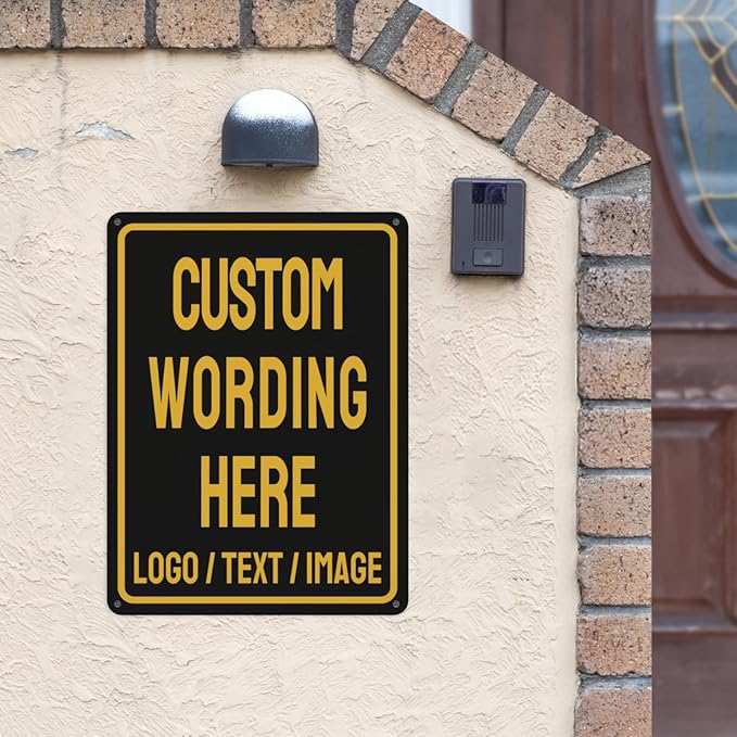 Custom Sign Bulk Personalized Metal Signs For Outdoor Indoor Business Home Store Office Yard Street Lawn Make Your Own Customized Signs With Your Logo Text Photo, 16x12inch