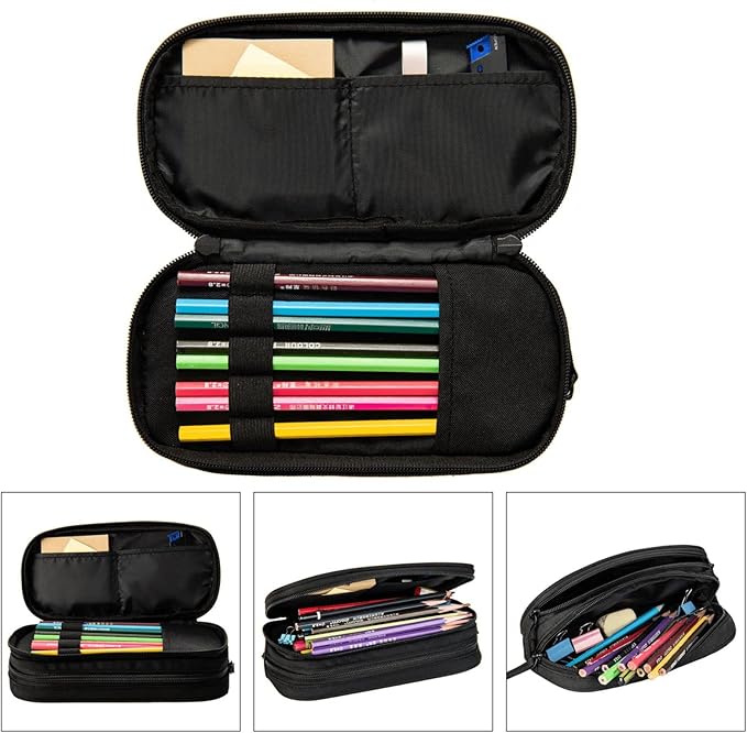 Pazacon Cute Initial Pencil Case for Kids Students, Large Capacity Pencil Pouch for Boys Girls, Letter Design Pencil Box Pen Bag Office Stationery Organizer, Rainbow Letter A