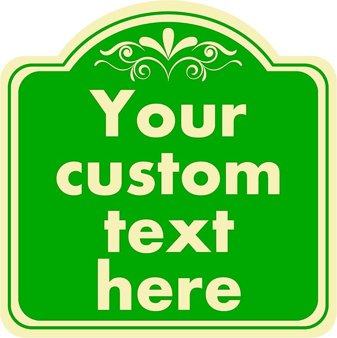 HK SIGNS Aluminum Custom Street Sign, Personalized Sign, Modern/Customizable, Green, 18*18 Inch, Office, Property, Bedroom, Promotional, Exit, Bar, Instruction, Warning, Lawn, Garage, Parking