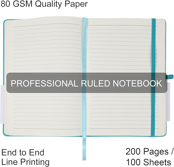 LYDTICK 20 Pack Journals for Writing College Ruled Notebooks Journal in Bulk, Hardcover Notebooks (200Pages) for Note Talking, Lined Bullet Journals for Home School Office, 5.7"x8.4", Dark Green
