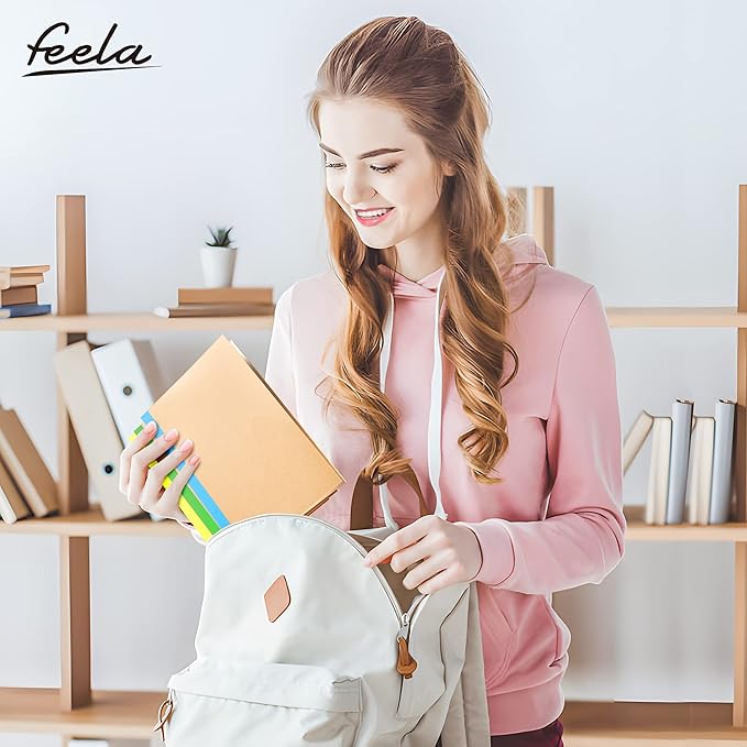 feela 80 Pack Composition Notebooks Bulk, Kraft Cover Lined Blank College Ruled Composition Travel Journals with Rainbow Spines For Women Students Business, 60 Pages, 8.3”x 5.5”, A5, 8 Colors
