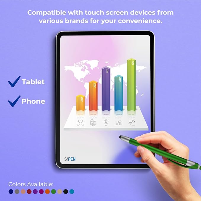 Personalized with Your Custom Logo or Text Pens-Pack of 300- for Marketing, Parties, and Events, 2 in 1 Capacitive Stylus & Ballpoint Pen Compatible with Touchscreen Devices, Black Ink, Red Pens
