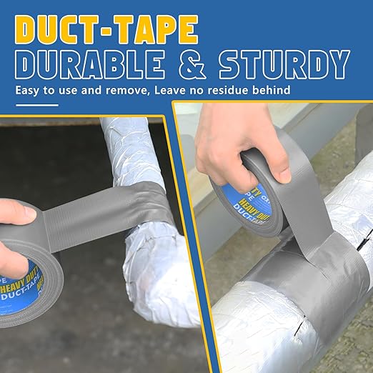 CXYARY Duct Tape 2 Inch x 450 Yard-15 Roll, Heavy Duty Gray Waterproof Tape for Any Weather, No Residue Tape for Pipe Repairs Indoor & Outdoor, Tear by Hand