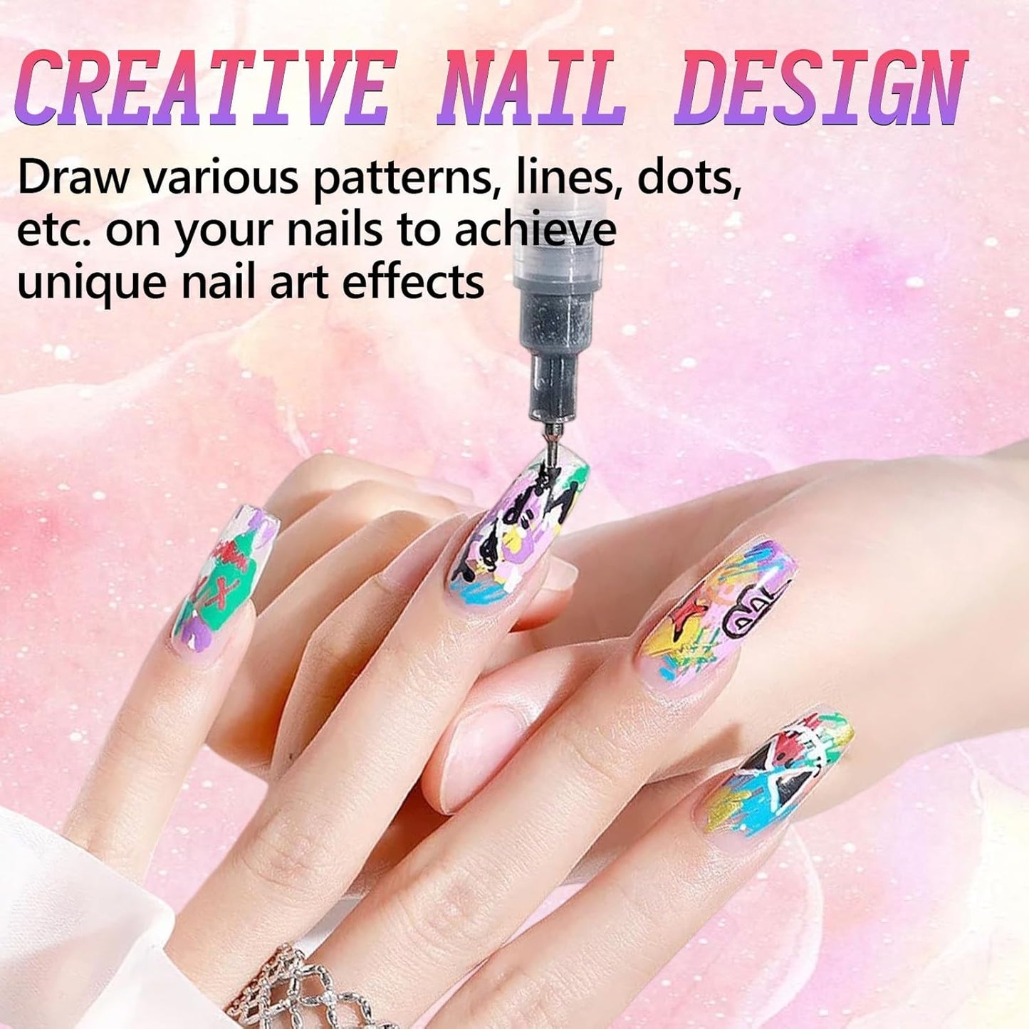 12 Colors Nail Art Pens Set, Nail Art Markers for Gel Nails, Drawing Painting Point Liner Acrylic Painted Pen Kit, Waterproof and Quick-drying Nail for DIY Nails Art Design Manicure Tools
