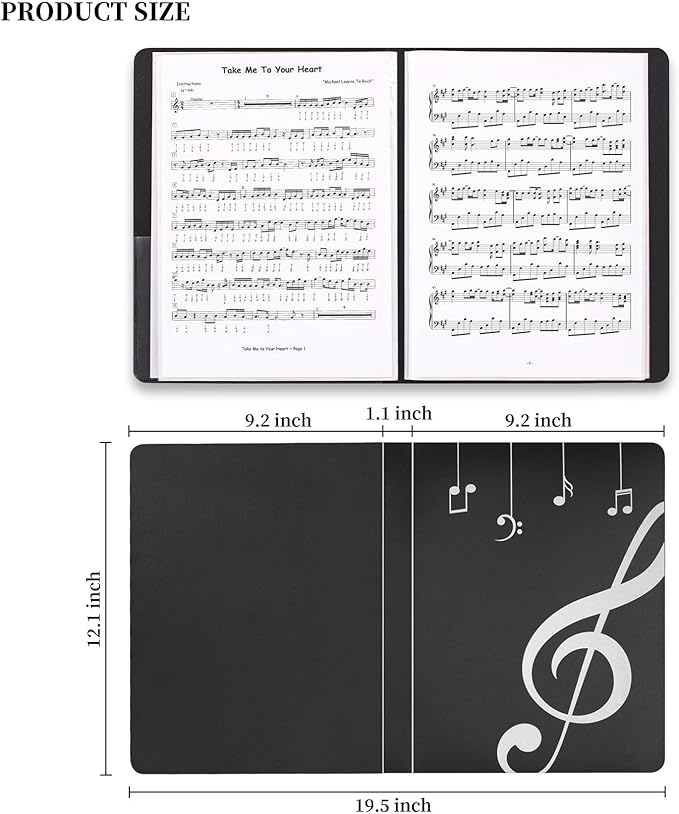 Music Folder Sheet Music Folders Binder 6 Pack Music Choral Storage Holder Band Folder (6)