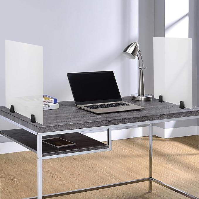 2 Pack Clamp-on Desk Privacy Panels, Frosted Acrylic Desk Dividers for Office School Call Center Reception Area, Noise and Visual Distractions Reducing Table Divider- 24" x 18"