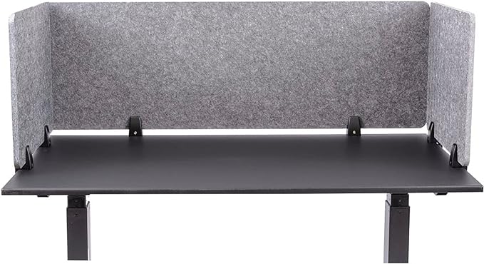 ReFocus™ Raw Clamp-On Acoustic Desk Divider – Reduce Noise and Visual Distractions with This Lightweight Desk Mounted Privacy Panel (Castle Gray, 47.25" x 16", 23.6" x 16", & 23.6" x 16")