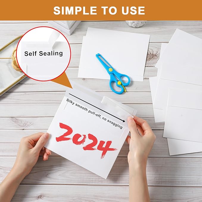 Silunkia 100 Packs Blank White Note Cards and Envelopes 4 x 6 Heavyweight Single Panel Cardstock and A4 Envelopes Printable Self Seal for Greeting Cards, Wedding Invitations, Baby Showers