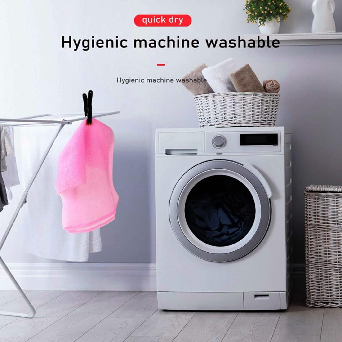 Exfoliating Washcloth & Body Scrubber for Shower (3 Pack) | ARCH&M Japanese Beauty Cloth for Deep Cleansing & Back Exfoliation (Orange x 3)