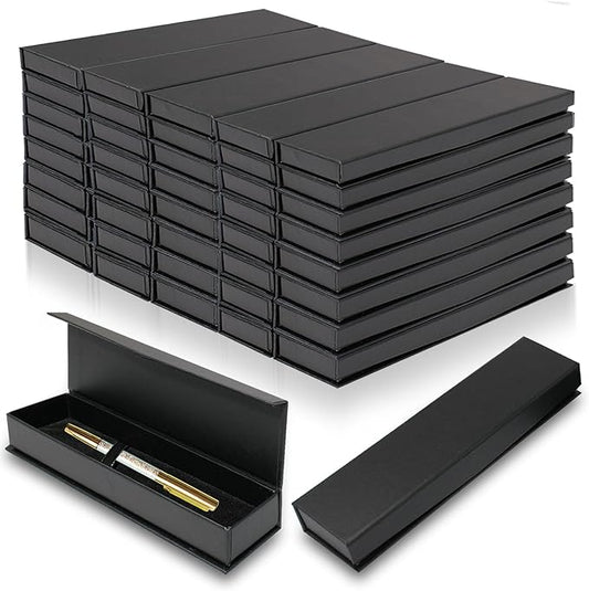 Olutacot 42 Pcs Pen Gift Boxes Empty Black Ballpoint Pen Gift Box with Cushion Pen Jewelry Display Box Empty Present Collection Cases for Birthday Souvenir Business Gifting Office Supplies