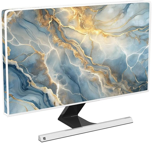 Baocicco Gold Blue Waterproof Screen TV Cover 65 Inch Modern Full Body Covers for Television Screen Panel Case TV Sleeve Compatible with Television LCD LED PC, Desktop and Home TV