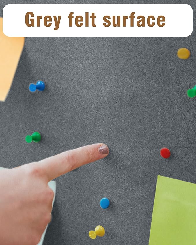 Mifuro 36"x24" Enclosed Bulletin Board, Lockable Weather-Resistant Aluminum Cork Noticeboard for School & Office, Silver Frame w/Grey Flet
