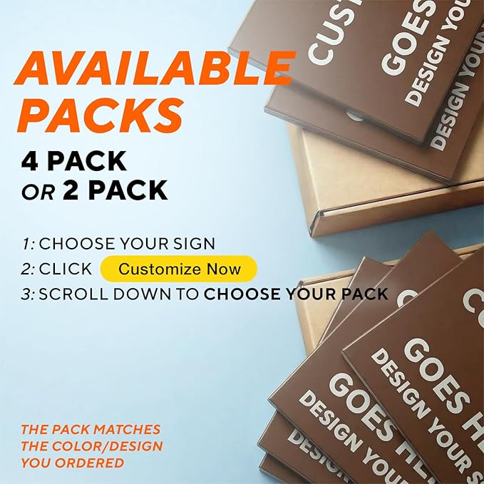 Custom Metal Signs, Personalized Aluminum, Business Safety Signs, Waterproof Outdoor, White Aluminum (Brown Background, 42x28 In)