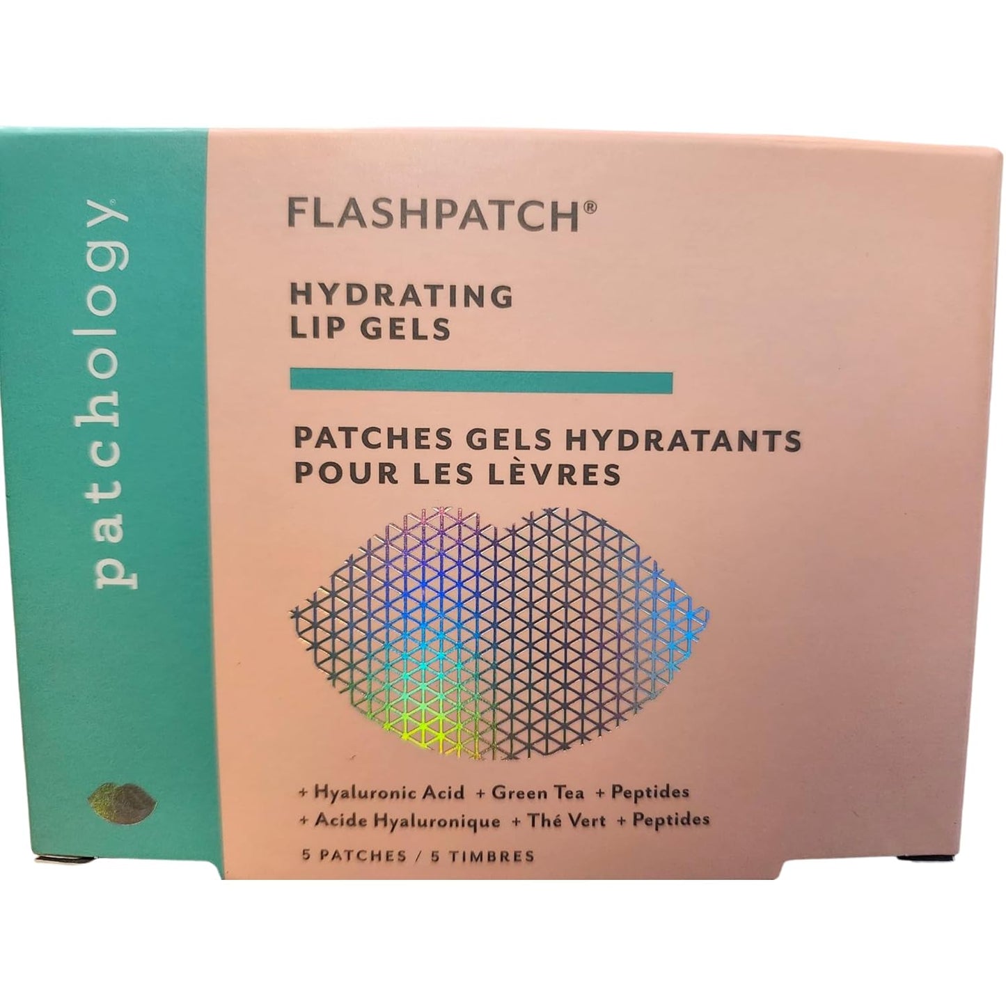 Patchology FlashPatch Hydrating Lip Mask Gels with Hyaluronic Acid, Green Tea & Peptides – Ultra Moisturizing Lip Treatment & Lip Patches for Dry Lips – Hydration & Repair – Day & Night Use (5 Count)
