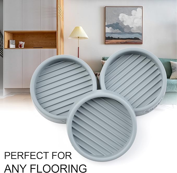 Yelanon 8pcs 2.5" Non Slip Furniture Pads for Hardwood Floors - Anti-Skid Grippers Rubber Feet Floor Protectors Stoppers to Prevent Sliding (Grey)