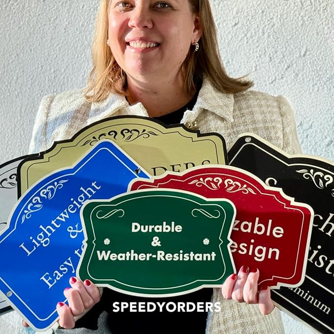 Custom Decorative Outdoor Metal Sign - Personalized Aluminum Driveway Sign, Waterproof, Made in USA - Design 1 Black Charcoal 36x24 In