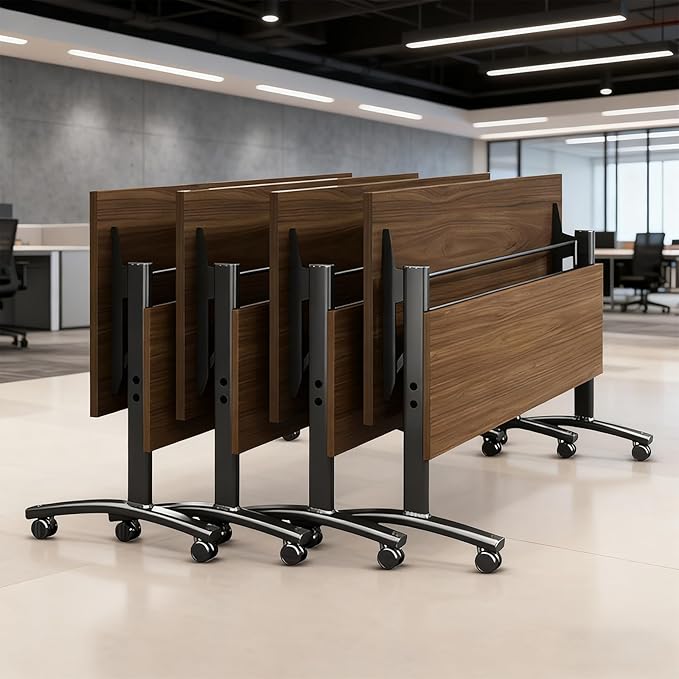 czxhaery Conference Room Table,Flip Top Conference Table The Folding Conference Table with Silent Wheels is Convenient and Fast,Mobile Training Table (4pack 160 * 60 * 75)