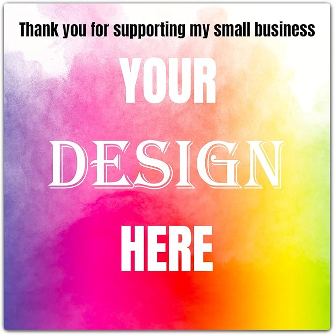 Custom 100-500 Stickers with Any Image Logo and Text. Personalized Labels for Business Logo, Thank You Notes, etc. (Square, 2 Inch)