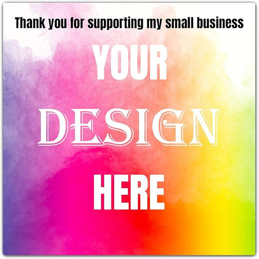 Custom 100-500 Stickers with Any Image Logo and Text. Personalized Labels for Business Logo, Thank You Notes (Square, 1 Inch)