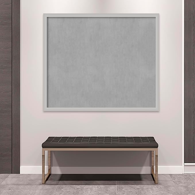 Amanti Art Silver Framed Magnetic Board 43x51 Oversize Vision Board for use with Magnets, 100% Metal Sheet to Display Items as Office Decor or for Home Organization in mudroom, Kitchen or Kids Room