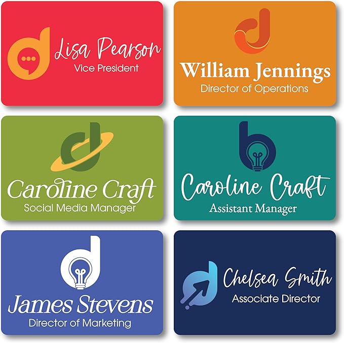 Custom Name Tag Full Color with Logo Magnetic Back | Name Badges for Business | Metal Name Tags ID Badges for Employees | Personalized Name Tags | Magnetic Name Tags Personalized (3x1 Inches)