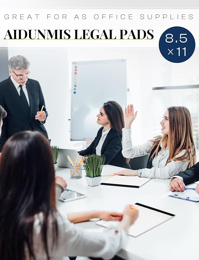 12 Pack Note Pads 8.5 x 11 White Legal Pads 8.5 x 11 Wide Ruled Lined Writing Pads Legal Notepads Legal Ruled White Lined Paper Pads 8.5 x 11 Inch 30 Sheets Per Writing Pad for School, Office, Home