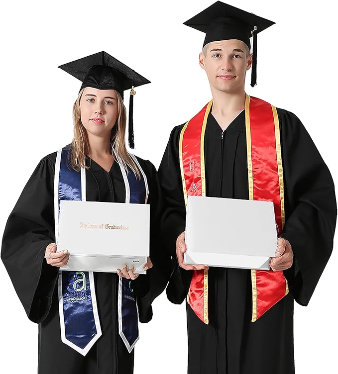 GraduationMall 8.5"x11" Smooth Padded Diploma Cover Certificate Holder White,6-Packs