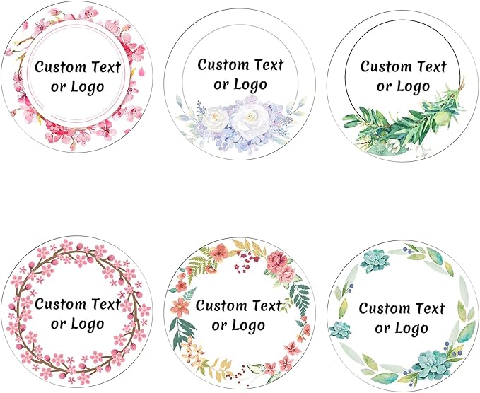 JOVELLO Personalized Custom Stickers - 60-1000 PCS Circle Custom Labels for Business, Logo, Office, Parties, etc (Labels Stickers-13)