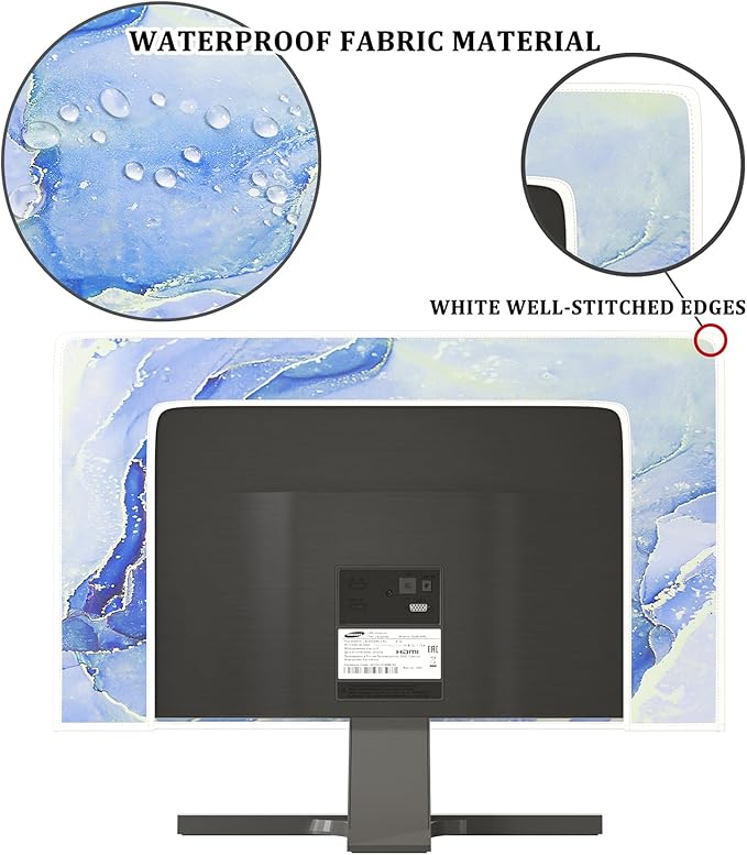 Baocicco Modern Violet Marble Waterproof TV Cover Anti-Static Dustproof Protective Cover for LCD/LED/HD 70 Inch Decorative Monitor Accessories Covers for Television LED LCD OLED TVs Screen
