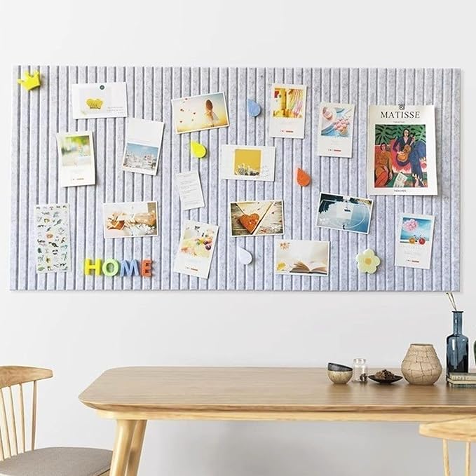 Large Felt Wall Tiles Cork Boards for Office Cubicle, 35"x23.6" Felt Bulletin Board Tiles Pin Board for Walls Home Decor, Noise Reduction Boards Panels for Photos Memos, 6-Pack, Silver Gray