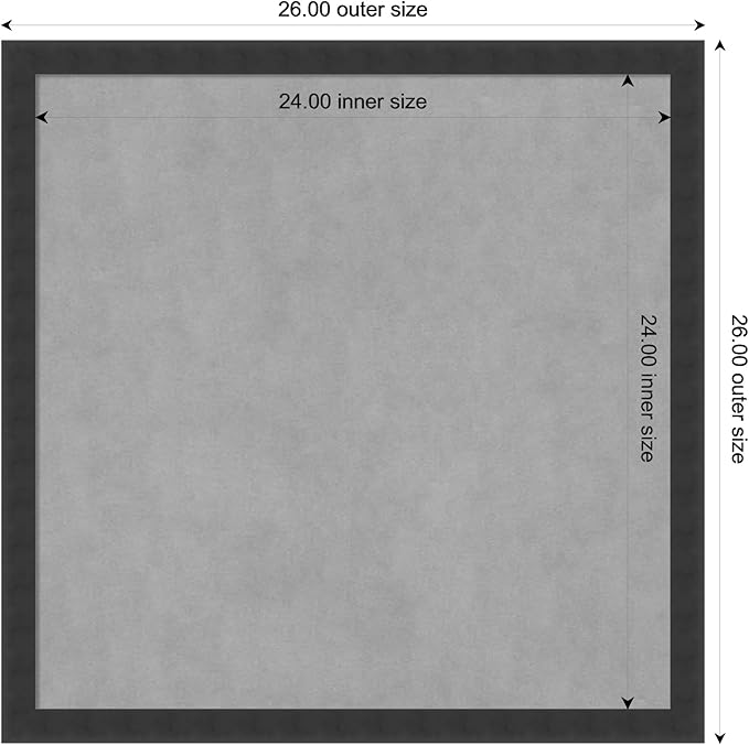 Amanti Art Black Framed Magnetic Board 26x26 Medium Vision Board for use with Magnets, 100% Metal Sheet to Display Items as Office Decor or for Home Organization in mudroom, Kitchen or Kids Room