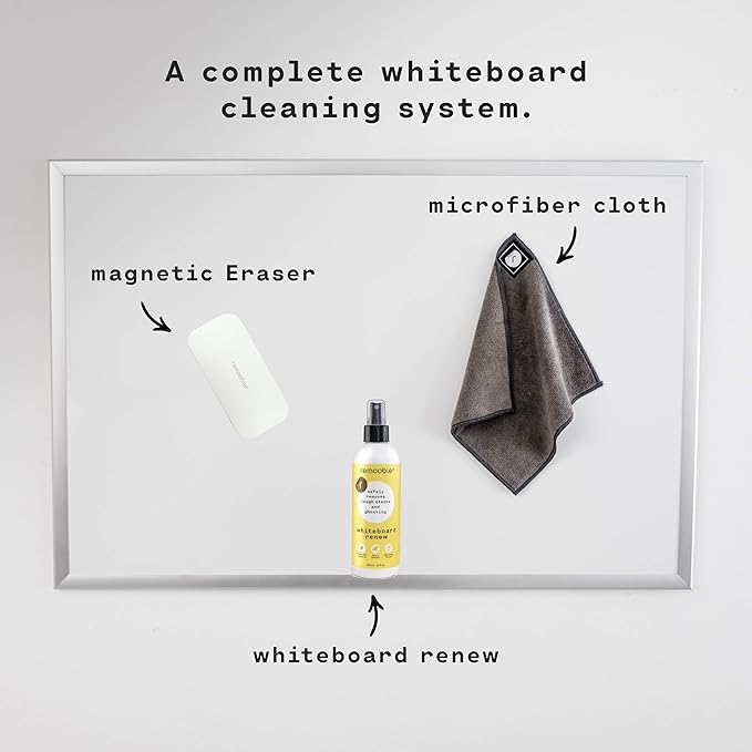 Remooble Dry Erase Whiteboard Cleaner Spray - Safely Removes Tough Stains and Ghosting, 8 oz.