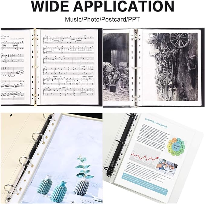 Sheet Protectors, HERKKA 1000 Pack Heavy Duty Clear Plastic Page Protectors Sheet Reinforced 11-Hole Fit for 3 Ring Binder Fits Standard 8.5 x 11 Paper, 9.25 x 11.25 Top Loaded, Acid Free