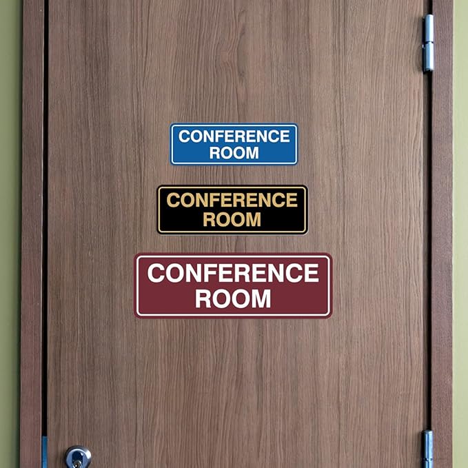 Standard Conference Room Sign - Ivory/Dark Brown - Large 10 Pack